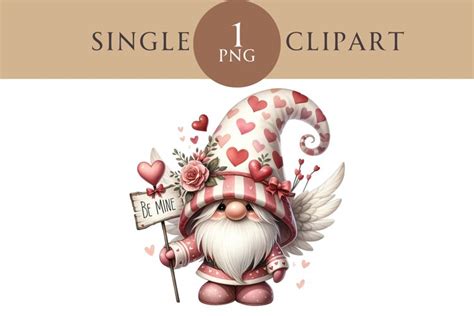 Valentines Gnome Cupid Clipart PNG Single Image 3161963