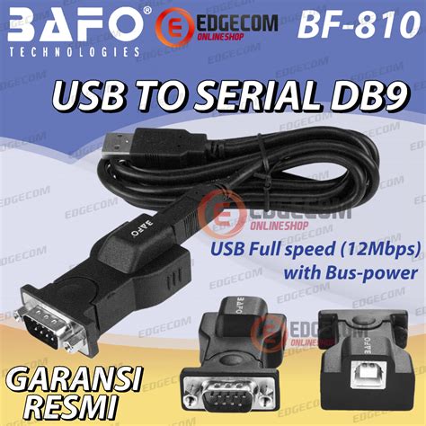 Bafo Usb To Rs232 Serial Db9 Male Adapter 15 Meter Bf 810 Original