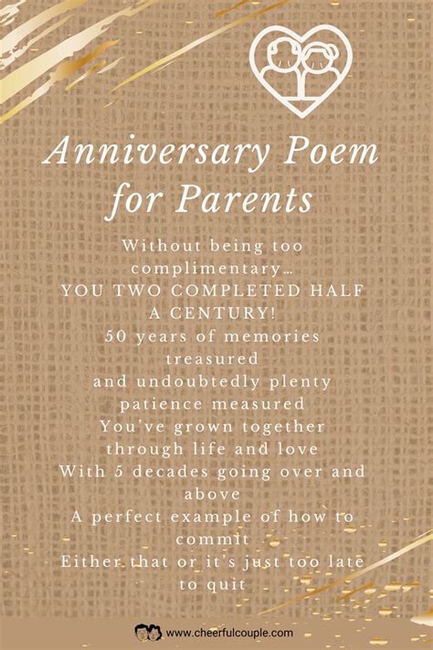 Short Love Poem for Parents on Anniversary | Anniversary poems ...