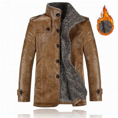 Chaqueta De Piel De Felpa Gruesa Para Hombre Abrigo Forrado Integrado