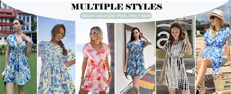 Ekouaer Women S Beach Cover Up Short Sleeve Swimsuit Coverups V Neck Tie Waist Bikini Beachwear