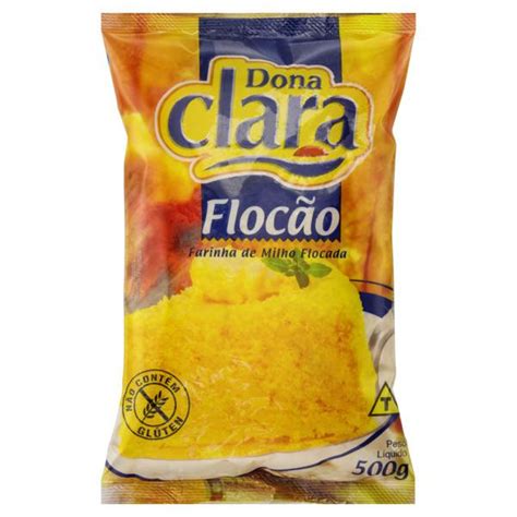 Farinha de Milho Flocão Dona Clara Pacote 500g Supermercado Olho D Água