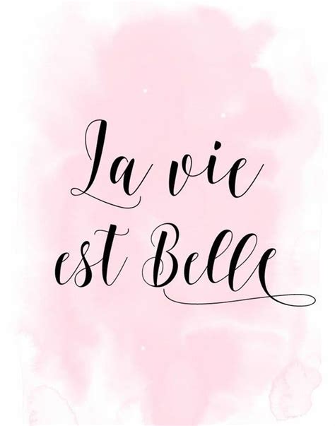 La Vie Est Belle French Quote Print Printable Wall Art Beautiful