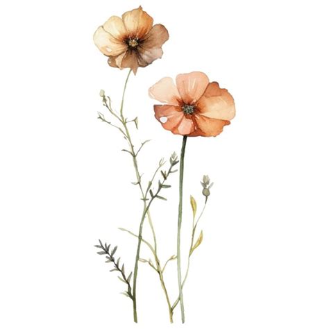 Vektor Aquarell Gemalte Blumenillustration Handgezeichnete