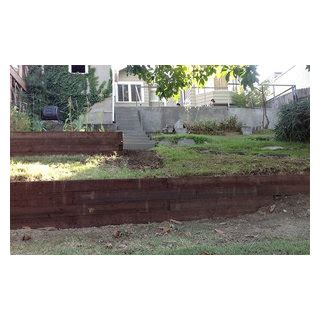 Concrete Patio Wall Steps Railroad Tie Retaining Walls Classique