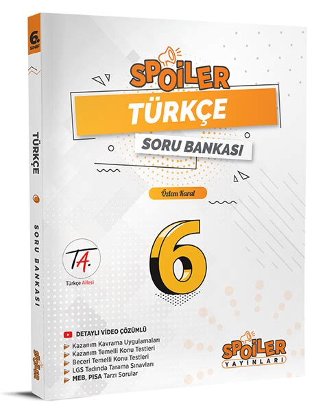 6 Sınıf Spoiler Türkçe Soru Bankası Spoiler Yayınları