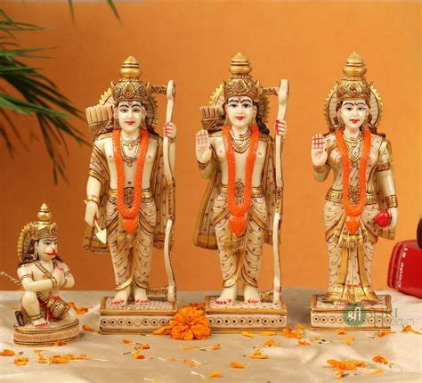 Ram Darbar Statue 25cm Hand Painted Ramdarbar Idol Lord Rama Lord