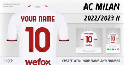 AC Milan 2022/2023 II shirt. Create shirt with your name and number.