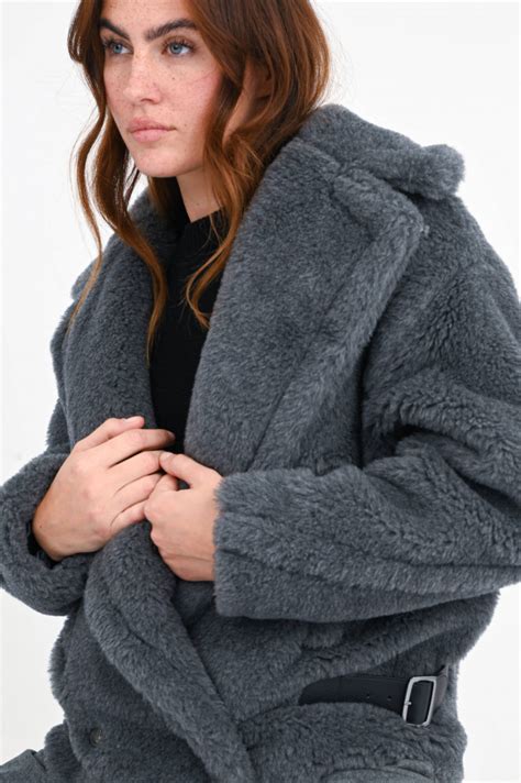 Max Mara Main Kurze Teddy Jacke Rosita In Mittelgrau Gruener At