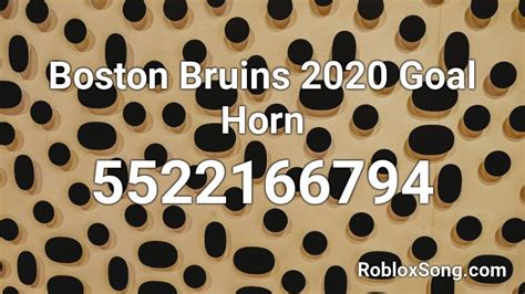 Boston Bruins 2020 Goal Horn Roblox ID - Roblox music codes