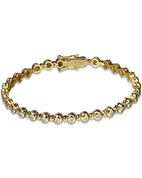 Yellow Gold Bezel Set Diamond Bracelet Turgeon Raine