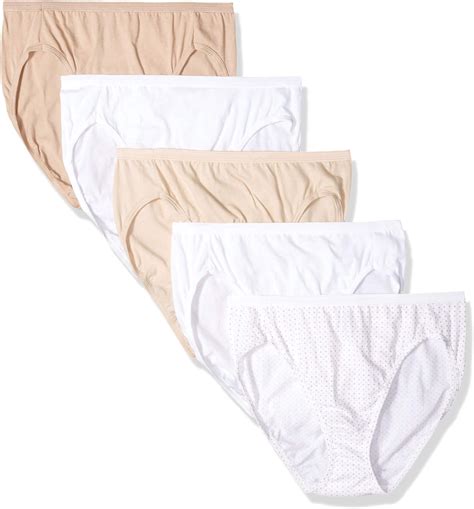 Hanes Womens Ultimate Comfort Cotton Hi Cut Panties 5 Pack 43hucc