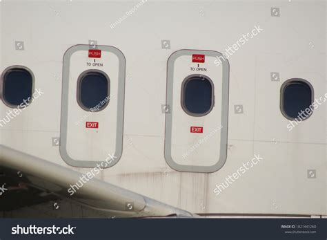 White Airbus A320 Emergency Doors September Stock Photo 1821441260