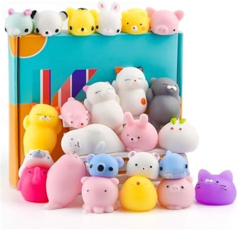 ANAB GI 25Pcs Mochi Squishy Toys Kawaii Squishies Animals Panda Cat Paw