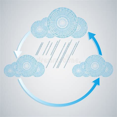 Nube Azul Del Ordenador Con Lluvia De N Meros Ilustraci N Del Vector