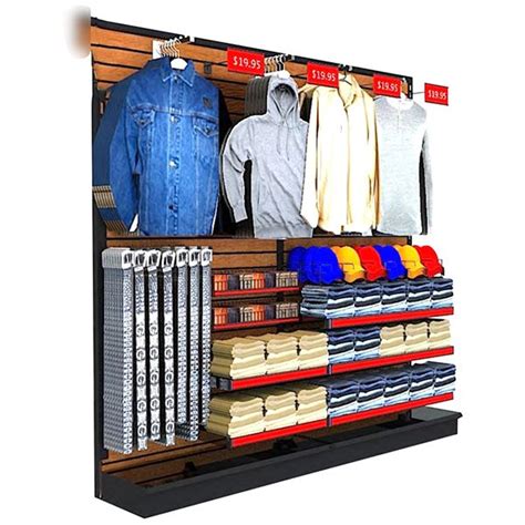 Clothing Slatwall Display With Hooks Slat Wall Display Store Design