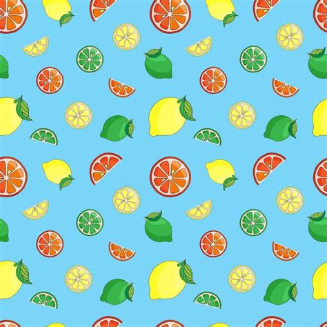 Premium Vector Seamless Pattern Of Citruses