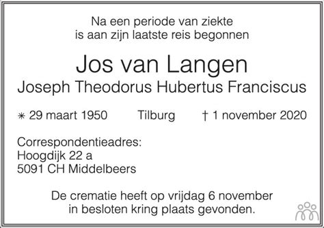 Jos Joseph Theodorus Hubertus Franciscus Van Langen