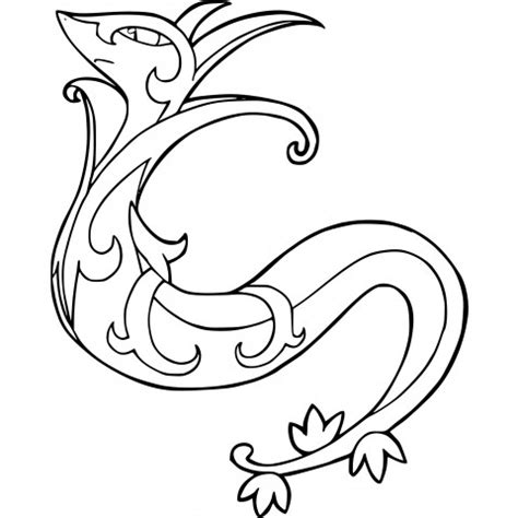 Coloring Page Pok Mon Serperior Pok Mon Beginning With M Free