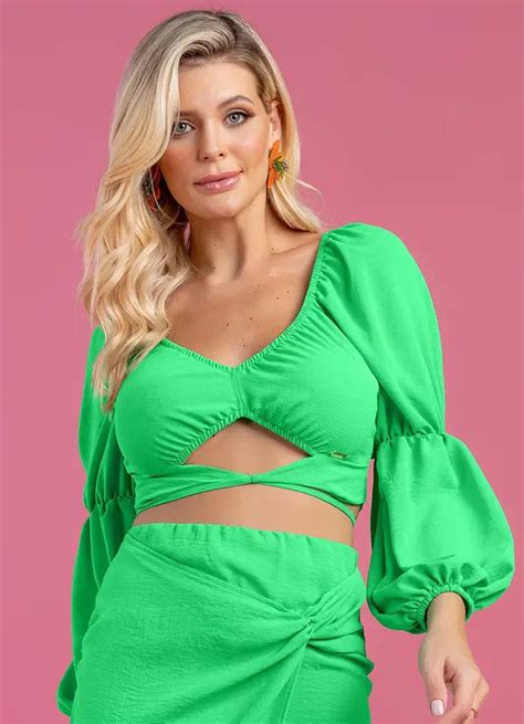 Blusa Cropped Verde Angel