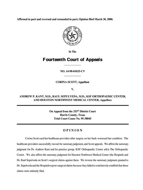 Fillable Online Txcourts Affirmed In Part And Reversed And Remanded In