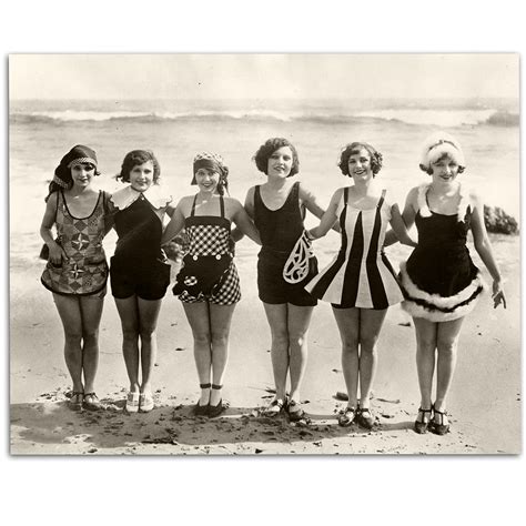 Flapper Girls Swimsuits Photo 1920s Flappers Jazz Prohibition Era Roaring 20s Painting By