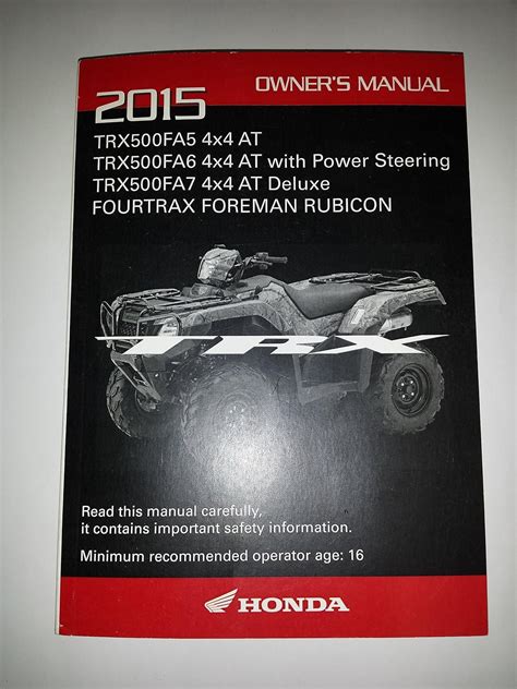 Amazon Genuine Honda Atv Owners Manual Trx Trx Fa