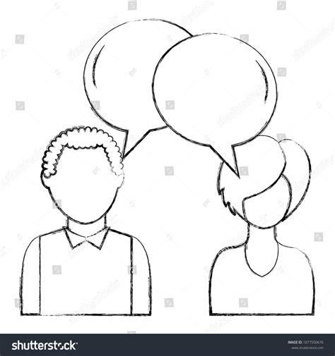 Dialog Between Man And Woman With Text Bubbles Royalty Free Stock