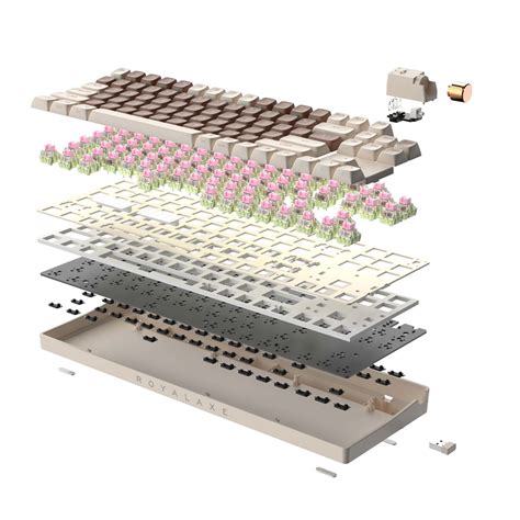 Kustom PCs Royalaxe R Brown Hot Swappable Mechanical Keyboard TTC Golden Pink Switches