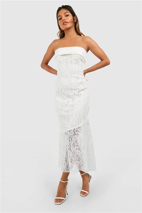 Bandeau Lace Midi Dress Boohoo