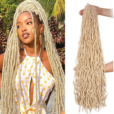 Buy Zrq Packs Inch Blonde Faux Locs Crochet Hair Soft Locs