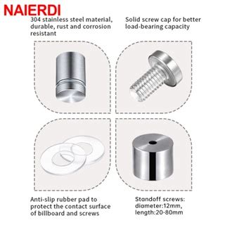 NAIERDI 10 Pieces Sign Standoff Screws 12mm Advertising Screws