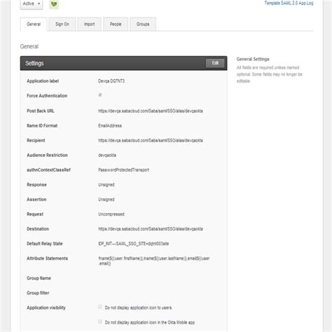 Sample: IDP Settings 