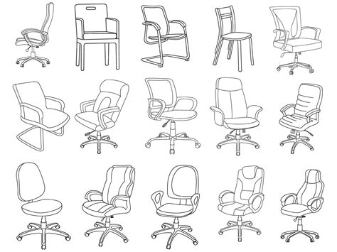 Silla De Oficina Moderna Elegante Conjunto Variado De Sillas De Oficina