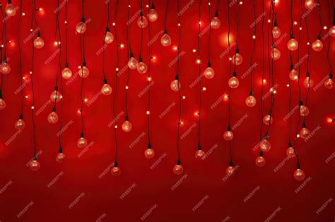 Premium AI Image | Christmas lights on red background