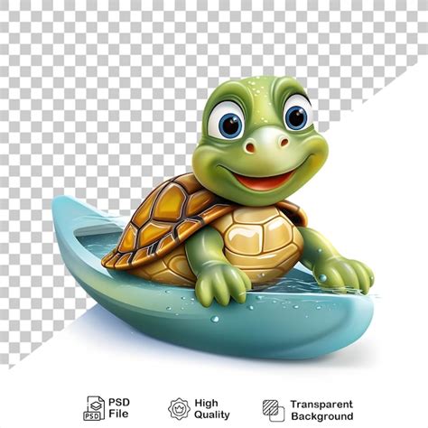 Premium Psd Turtle Cute Character 3d Cartoon Isolated On Transparent