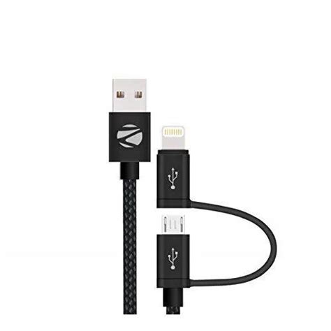 Zebronics ZEB UMLC100B 2 In 1 Lightning Micro USB Data Cable 1M For