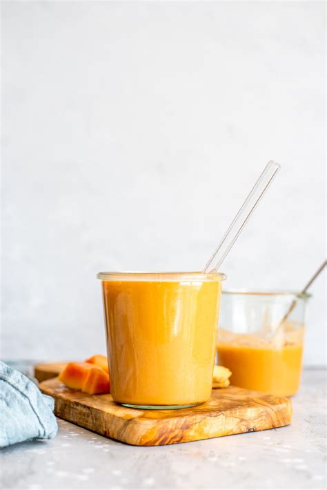 Vegan Banana Papaya Smoothie Recipe - Running on Real Food