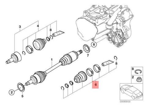 Original Mini R50 R52 Front Axle CV Joint Inner Boot Repair Kit