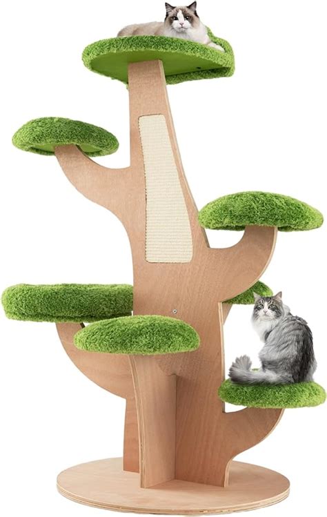 Amazon Tangkula Cat Tree Tower Multi Level Modern Wood Cat Tower