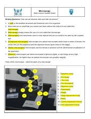 Copy Of Microscopy Guided Notes And Virtual Lab Report Docx