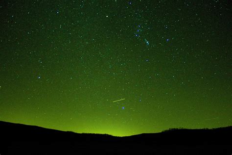 Green Night Sky with Stars at Hogback Prairie State Natural Area ...