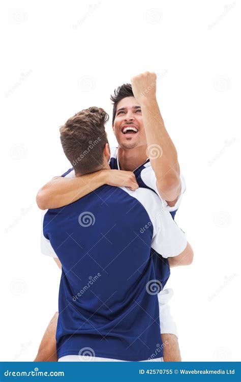 Football Players Celebrating A Win Stock Image - Image of young ...