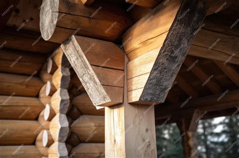 Premium Photo Detailed Shot Of The Corner Joints Of A Log Cabin Structure