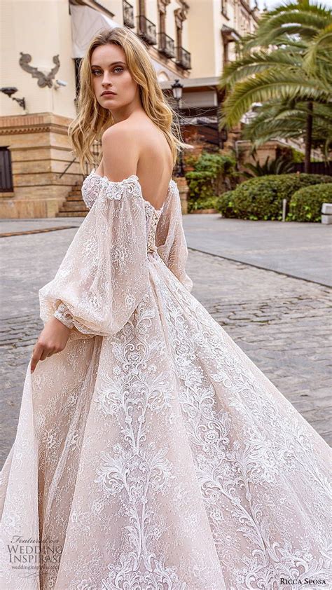 Ricca Sposa 2019 Bridal Off Shoulder Semi Sweetheart Fully Embellished