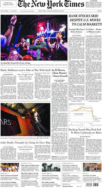 The New York Times in Print for Tuesday, March 14, 2023 - The New York ...