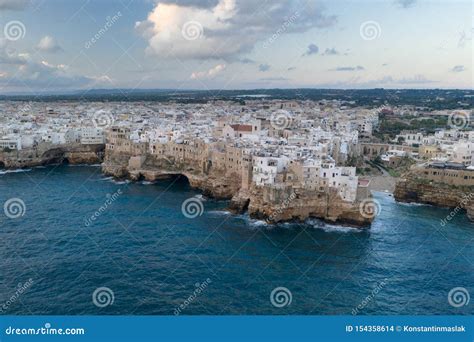 Polignano A Mare Aerial View Above The Sea Stock Photo Image Of Mare