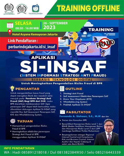 Training Aplikasi Online Si Insaf Sistem Informasi Strategi Anti Fraud