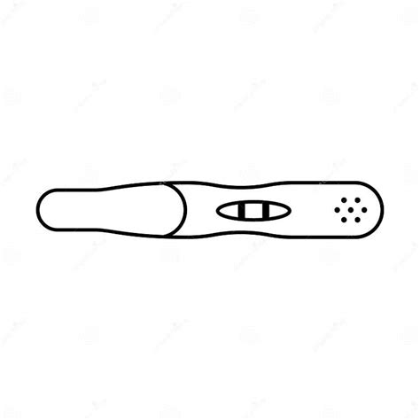 Positive Pregnancy Test Line Drawing Vector Stock Vector Illustration