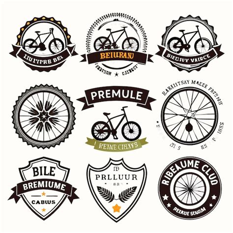 Vintage Bicycle Club Logos Custom Cycling Badges And Bike Icons For